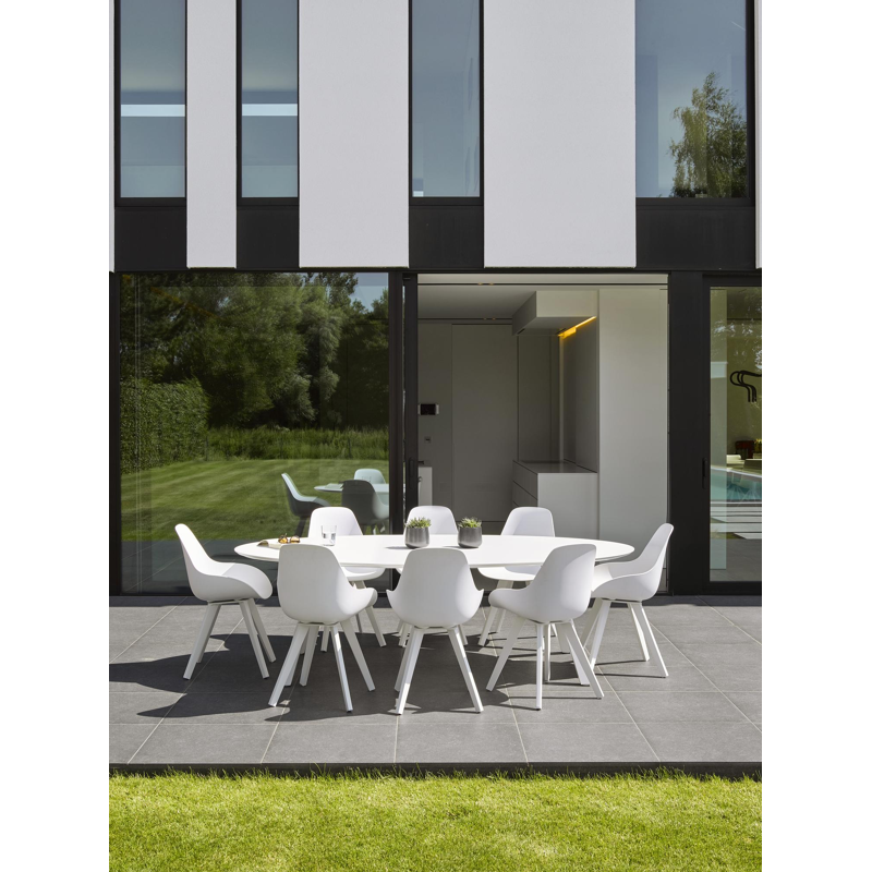 Mesa tuinstoel in wit aluminium en wit kunststof