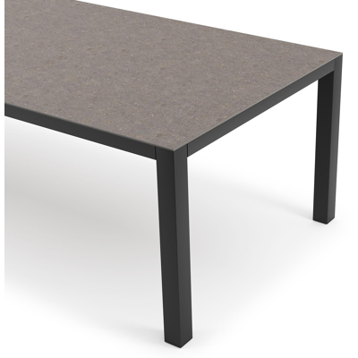 Como tuintafel rechthoekig in zwart aluminium en volkeramiek wulong - L 280 x B 110 x H 75 cm