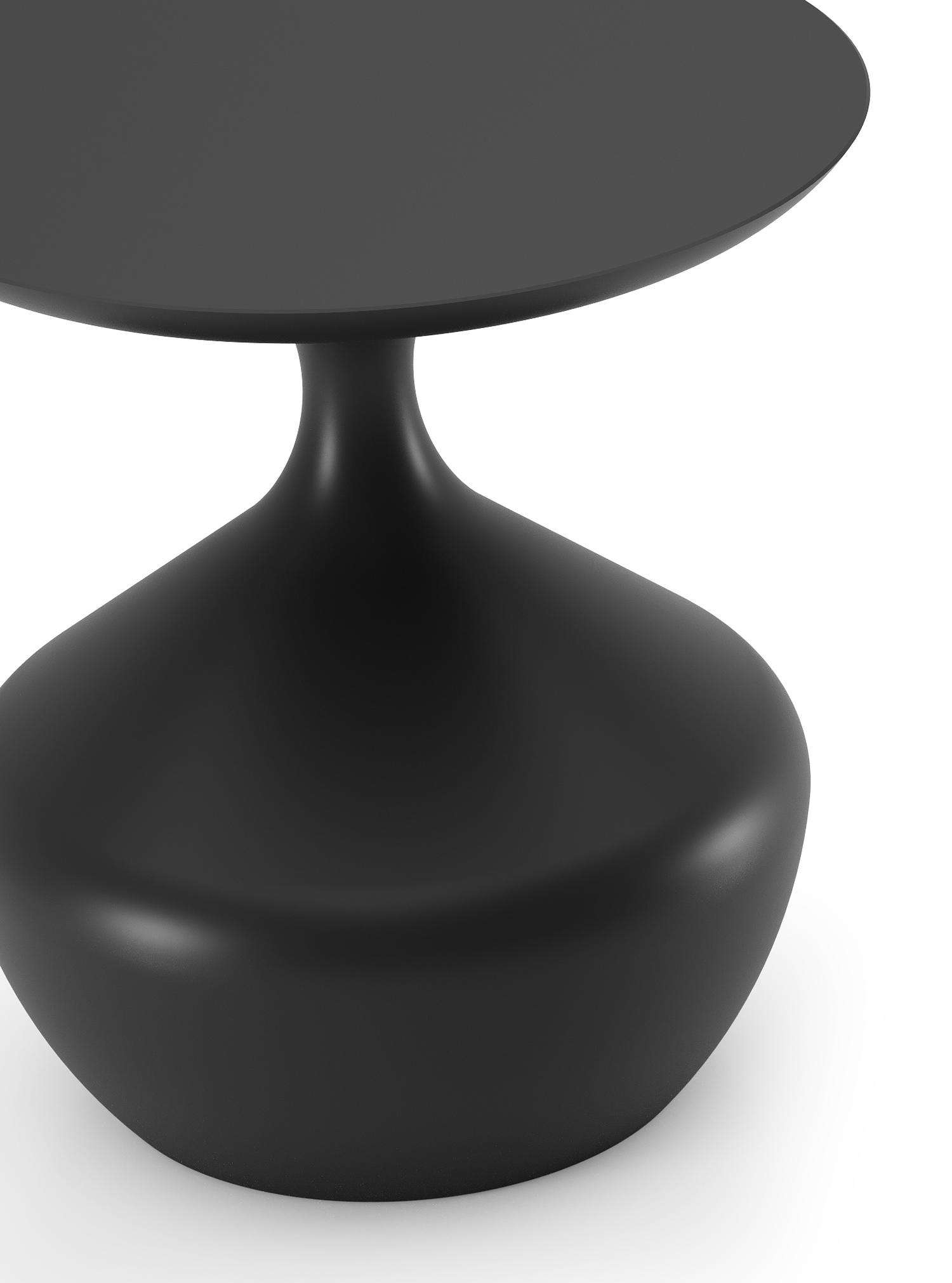 Table d'appoint Bomero en aluminium noir - Diam. 48 x Haut. 50 cm