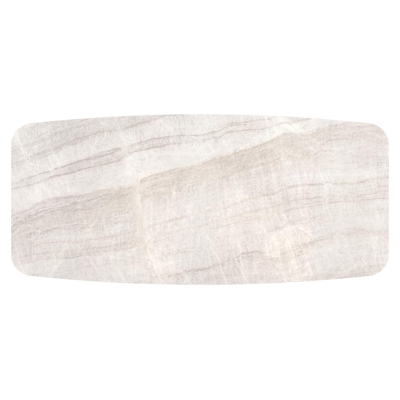 Lacrima tuintafel bootvorm in zwart aluminium en volkeramiek Taj Mahal - L 255 x B 115 x H 73 cm