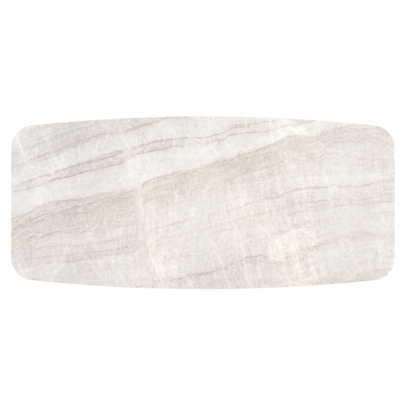 Lacrima tuintafel bootvorm in zwart aluminium en volkeramiek Taj Mahal - L 255 x B 115 x H 73 cm