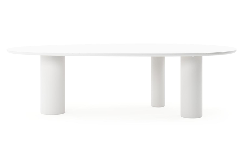 Amico tuintafel mango in wit aluminium en volkeramiek Arctic White - L 260 x B 130 x H 73.5 cm