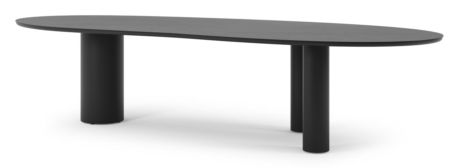 Organo tuintafel organisch in zwart aluminium en volkeramiek basalt black - L 320 x B 120 x H 74 cm