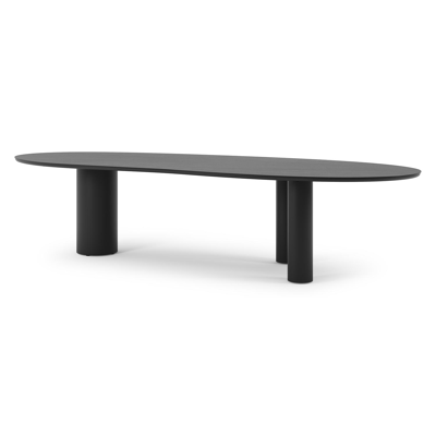 Organo tuintafel organisch in zwart aluminium en volkeramiek basalt black - L 320 x B 120 x H 74 cm