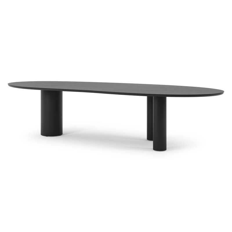 Organo tuintafel organisch in zwart aluminium en volkeramiek basalt black - L 320 x B 120 x H 74 cm