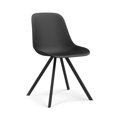 Virano tuinstoel in zwart aluminium en zwart kunststof