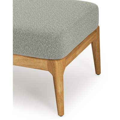 Pouf Orso en teck et coussins en all weather sunbrella® luxe Savane Leaf