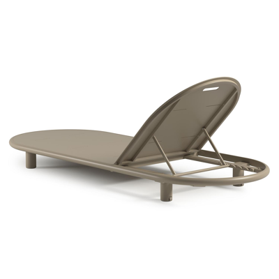 Lomano verstelbaar ligbed in beige aluminium met lopi marble all weather sunbrella® luxe