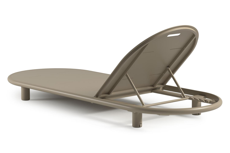 Lomano verstelbaar ligbed in beige aluminium met lopi marble all weather sunbrella® luxe