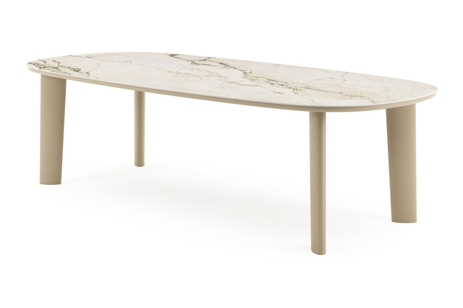 Amico tuintafel bombo in beige aluminium en volkeramiek Colorado Dunes - L 270 x B 125 x H 73.5 cm