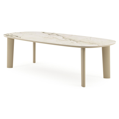 Amico tuintafel bombo in beige aluminium en volkeramiek Colorado Dunes - L 270 x B 125 x H 73.5 cm