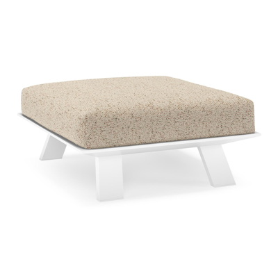 Cesano poef in wit aluminium met bora jungle all weather Cosytica kussen