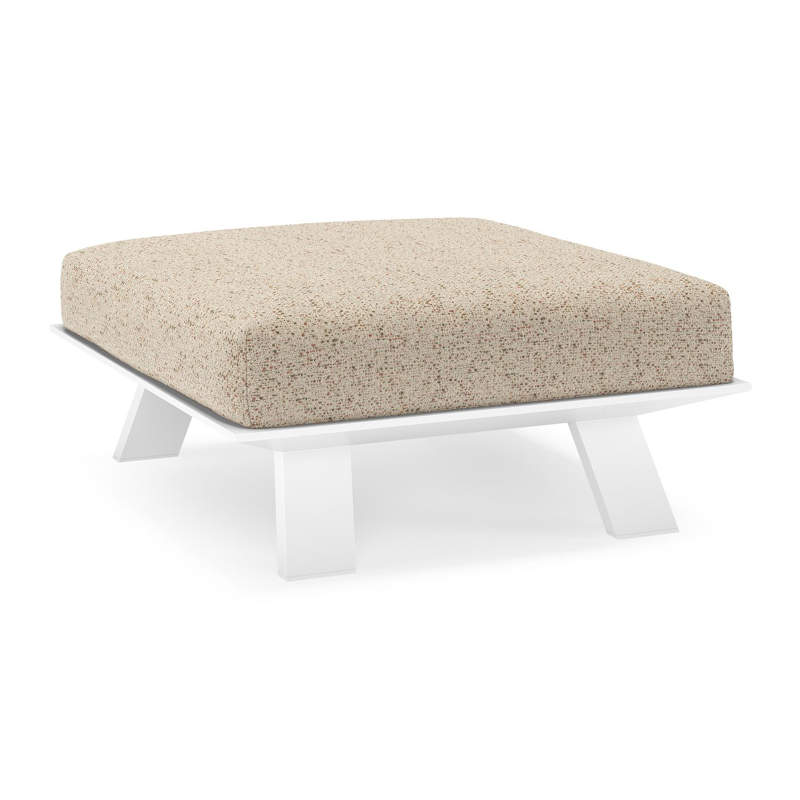 Cesano poef in wit aluminium met bora jungle all weather Cosytica kussen