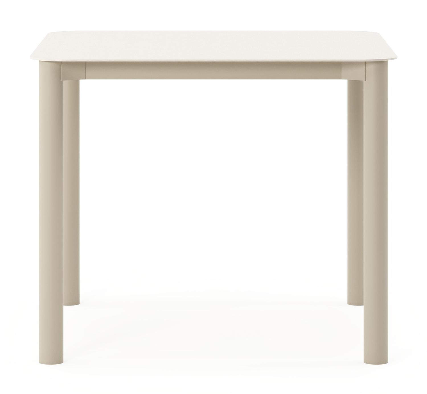Orso tuintafel afgerond vierkant in beige aluminium en volkeramiek beige - L 90 x B 90 x H 75 cm