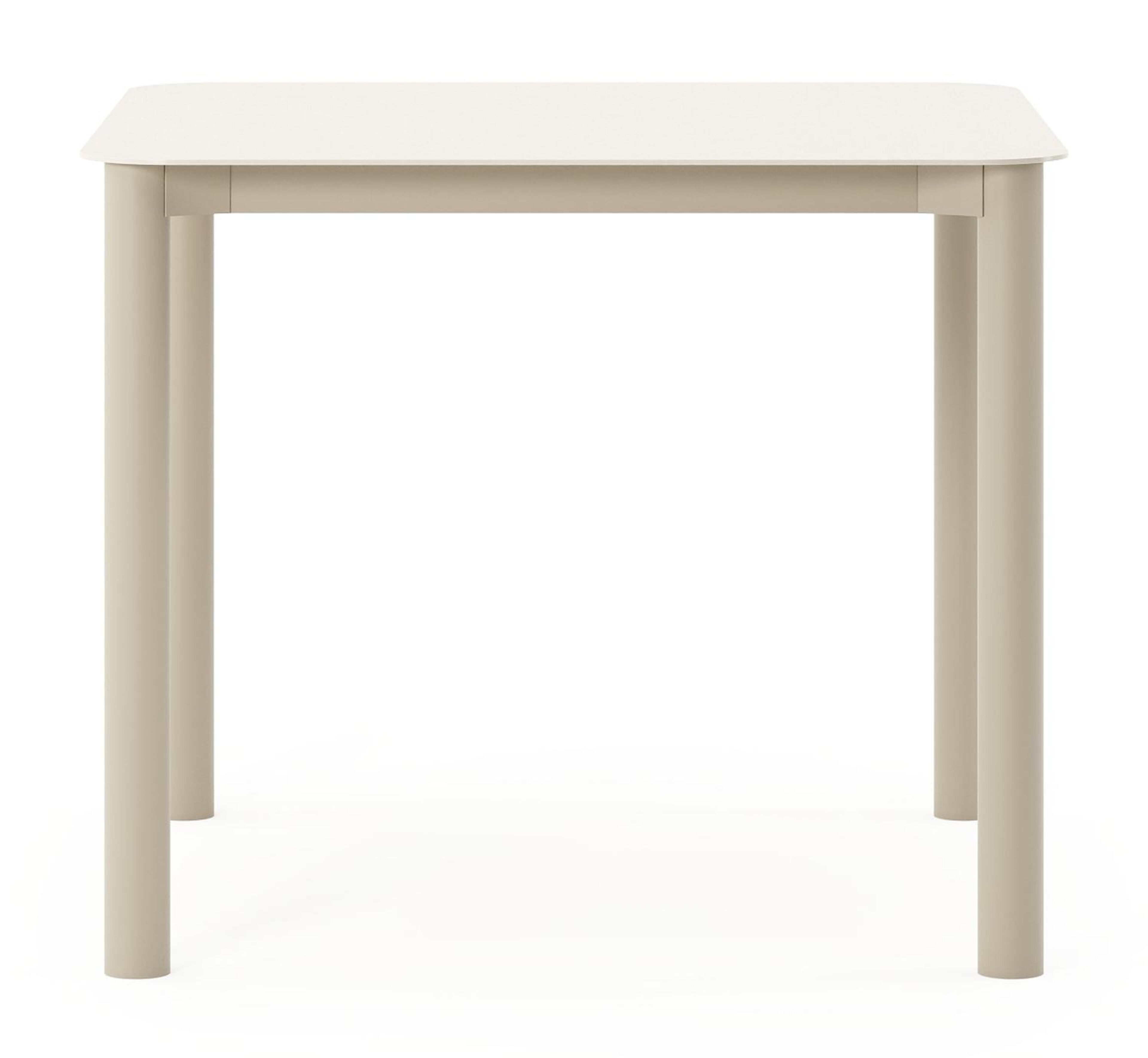 Orso tuintafel afgerond vierkant in beige aluminium en volkeramiek beige - L 90 x B 90 x H 75 cm