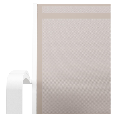 Lioni stapelbare tuinstoel in wit aluminium en beige single textilene