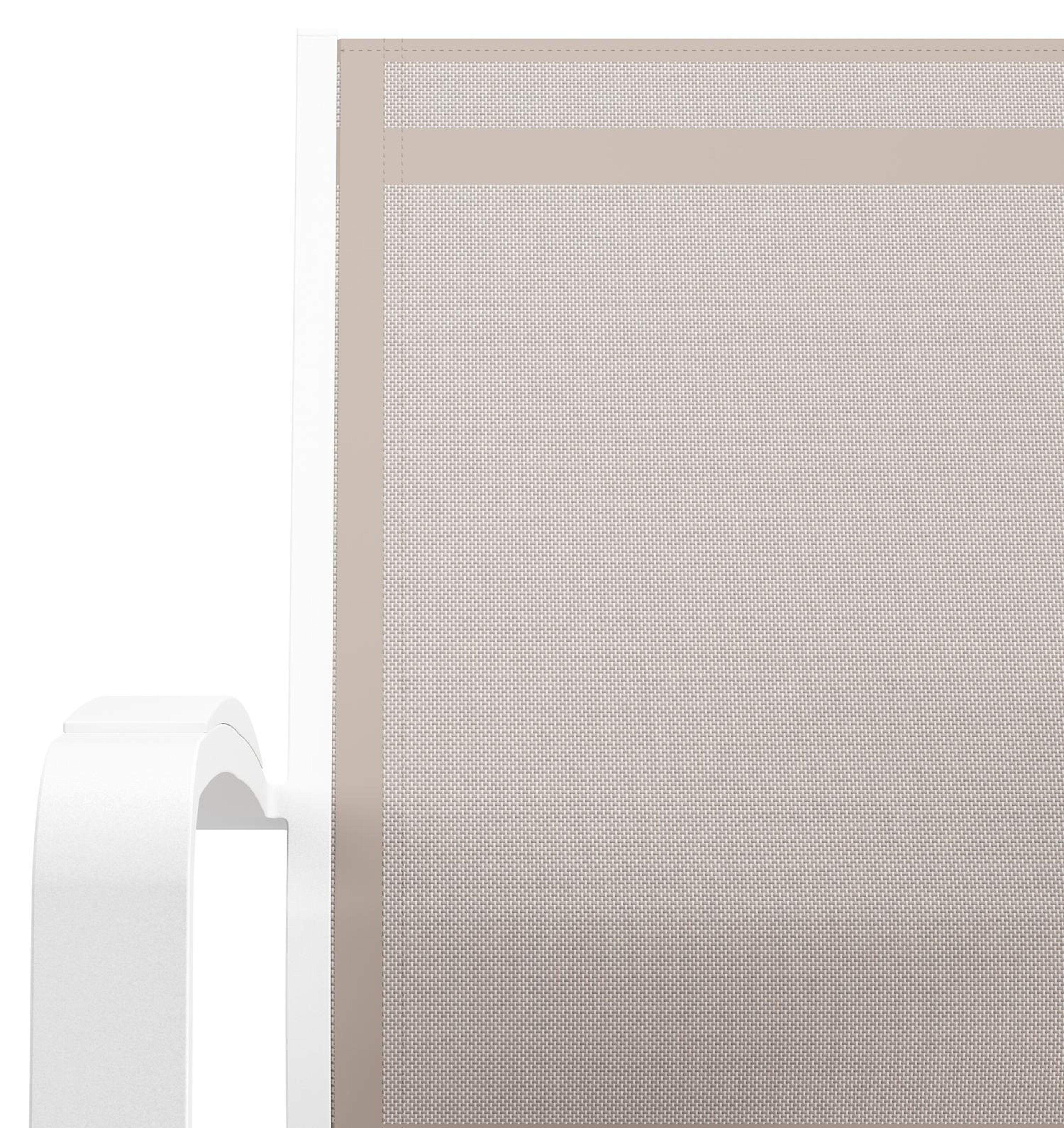 Lioni stapelbare tuinstoel in wit aluminium en beige single textilene