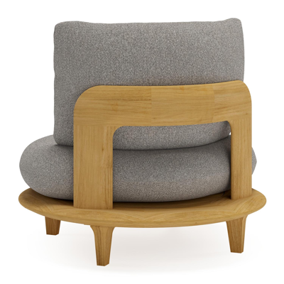 Fauteuil de jardin Bomero en teck et coussins en all weather sunbrella® luxe tundra charcoal