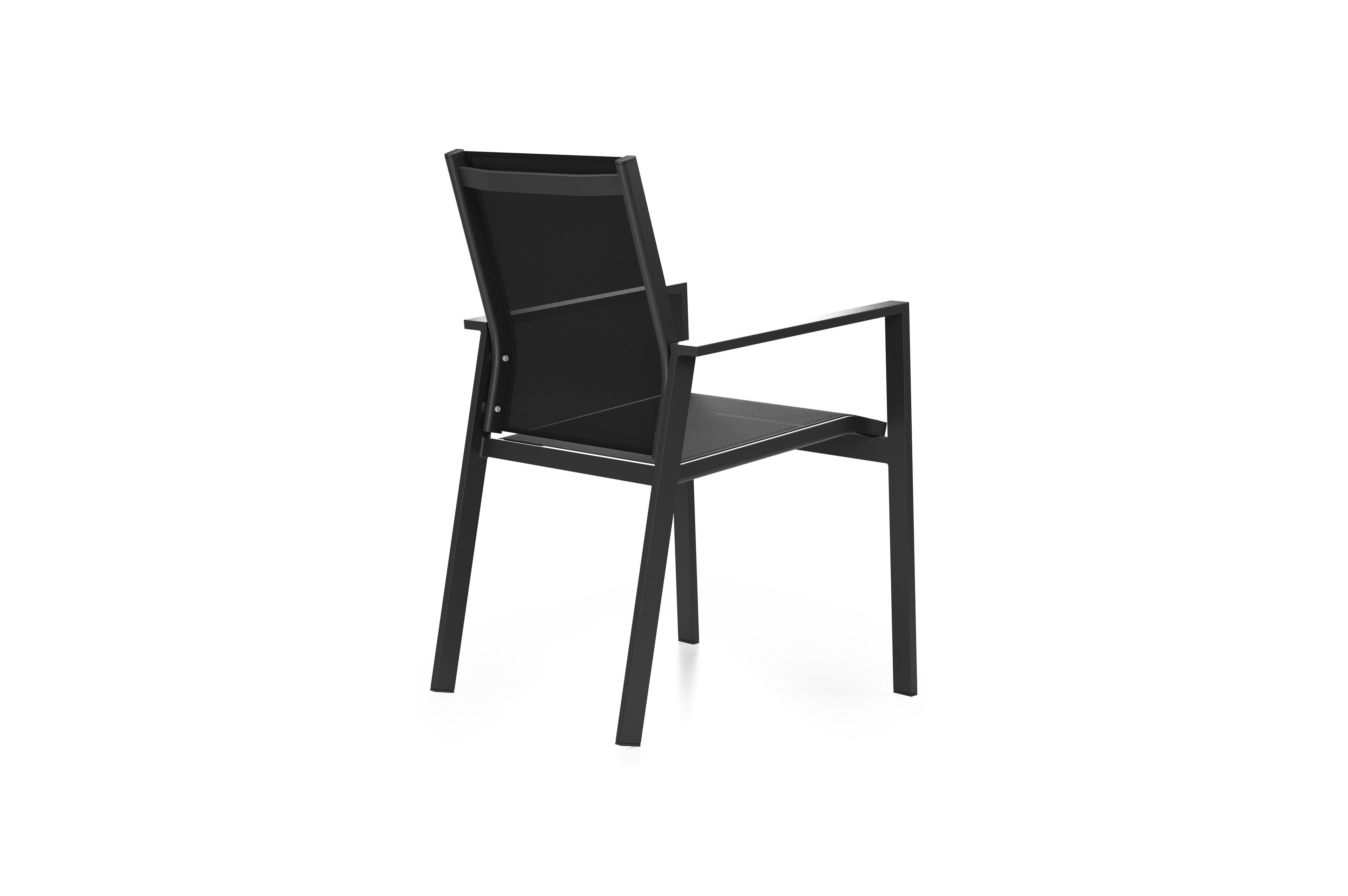 Bahia tuinset rechthoekig in zwart aluminium met 8 Bahia tuinstoelen