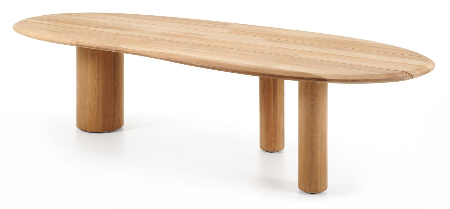 Table de jardin Organo organique en teck - Lg. 320 x Lrg. 128 x Haut. 74 cm