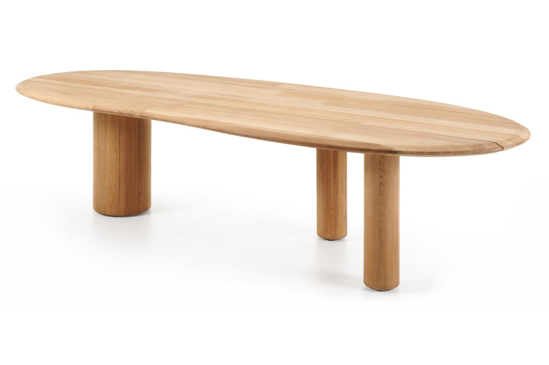 Organo tuintafel organisch in teak - L 320 x B 128 x H 74 cm