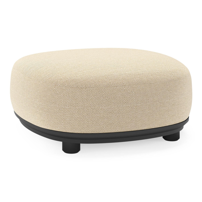 Vadelo poef in zwart aluminium met althea camel all weather cosytica kussen