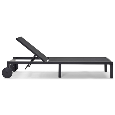 Alba verstelbaar ligbed in zwart aluminium met zwart textilene