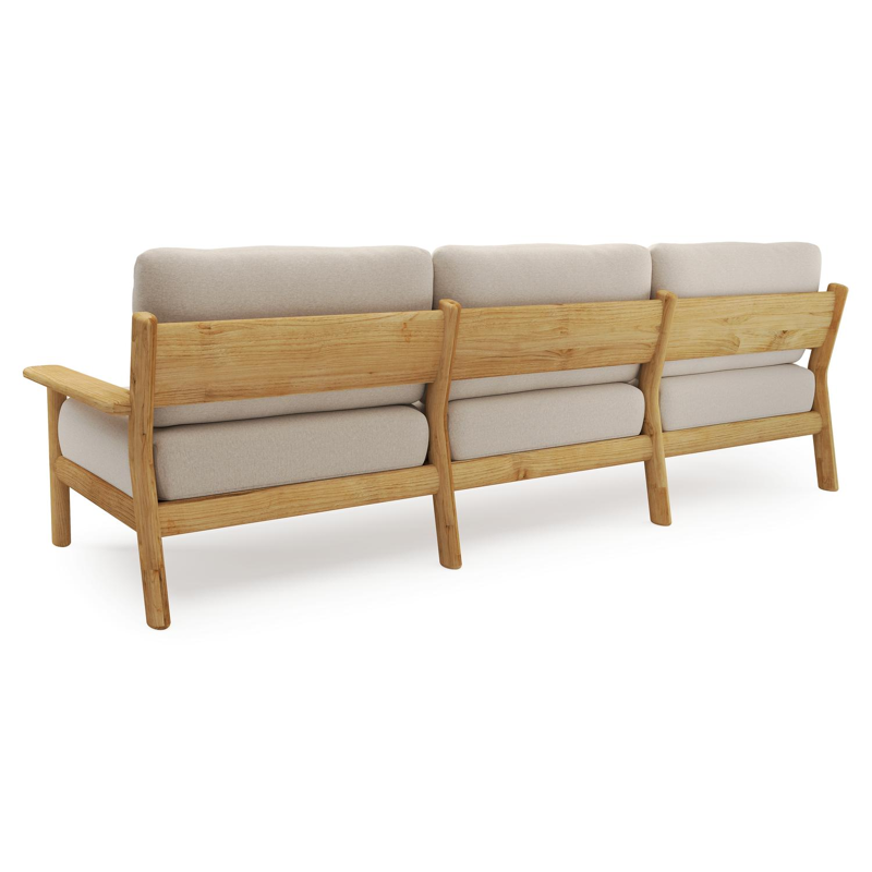 Amaro loungeset in teak met heritage ash all weather sunbrella® luxe kussen