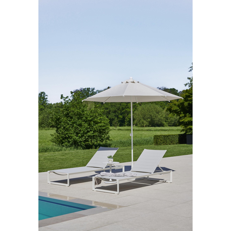 Cirello verstelbaar ligbed in wit aluminium met grijs comfort textilene