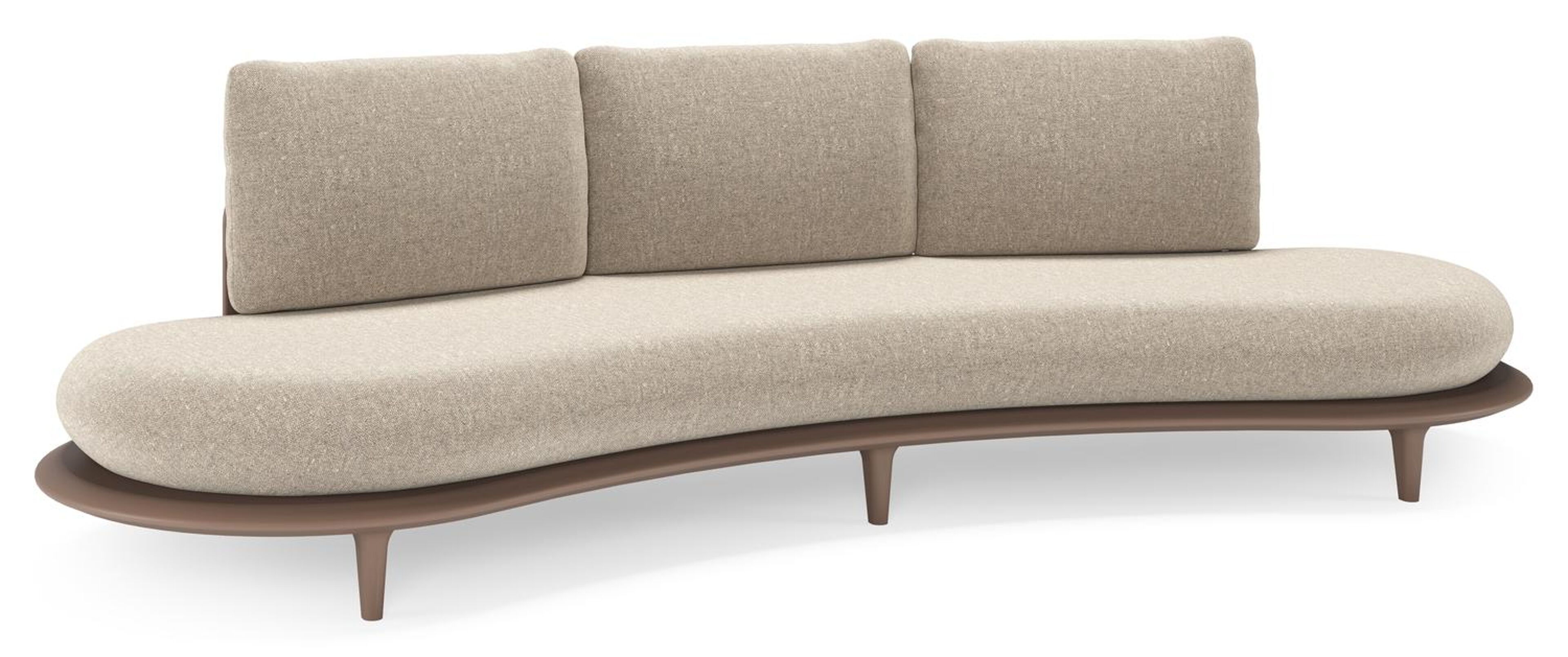 Bomero loungebank in taupe aluminium met chartres pewter all weather sunbrella® luxe kussen