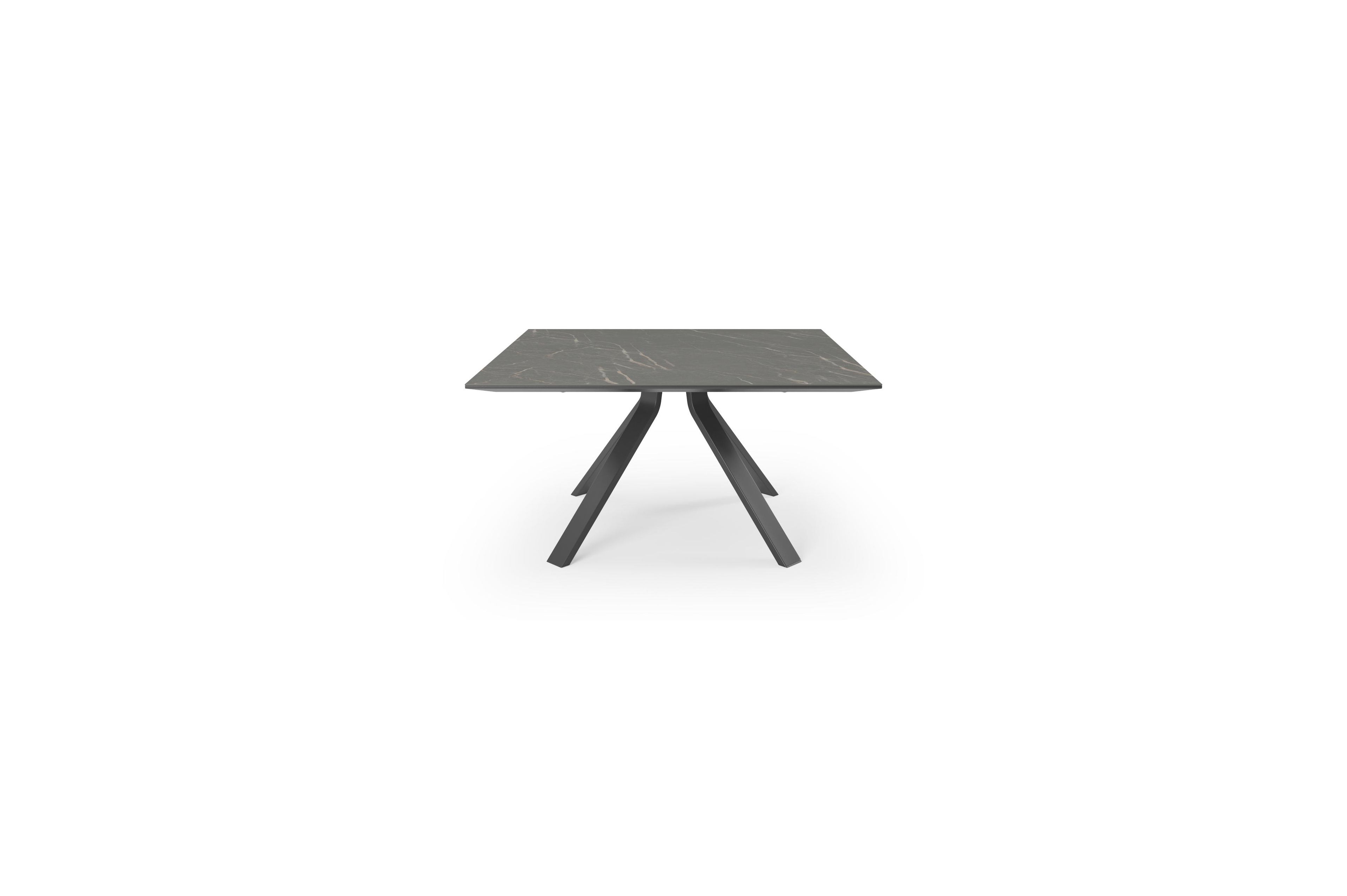 Cesano tuintafel in zwart aluminium en volkeramiek black obsession - L 148 x B 148 x H 74,5 cm