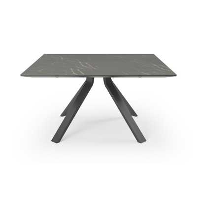 Table de jardin Cesano en aluminium noir et céramique pleine black obsession - Lg 148 x Larg. 148 x H 74,5 cm