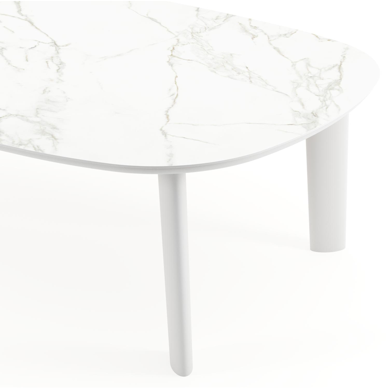 Amico tuintafel bombo xl in wit aluminium en volkeramiek Calacatta - L 270 x B 148 x H 74 cm