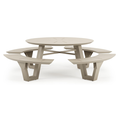 Rondino picknicktafel in beige aluminium - Dia. 236 cm