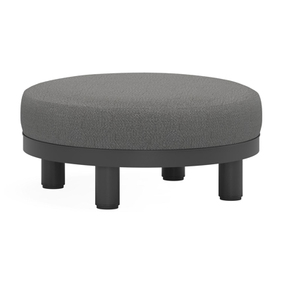 Donato poef in zwart aluminium met savane tornado all weather sunbrella® luxe kussen