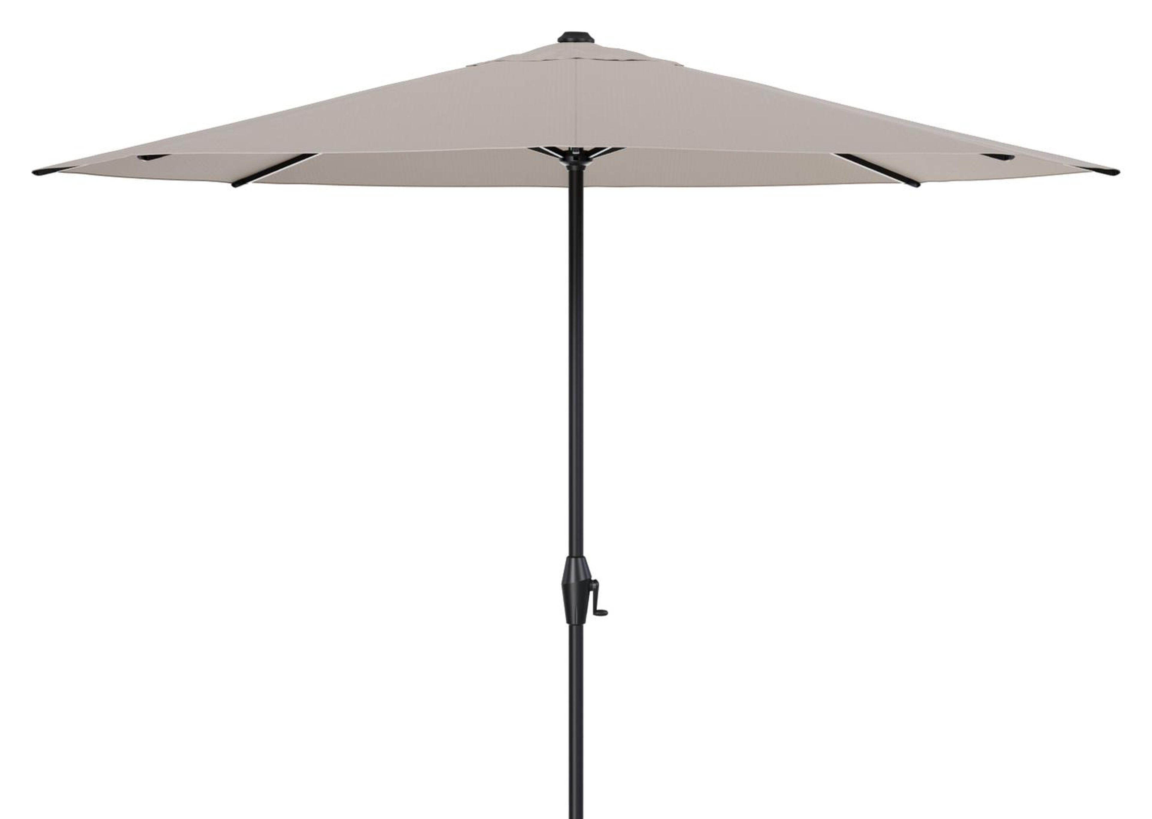 Viola staanparasol in zwart aluminium en Weather+ Softtouch beige parasoldoek - Dia. 350 cm (zonder voet)