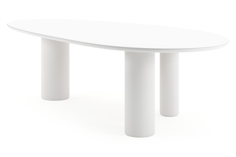 Amico tuintafel mango in wit aluminium en volkeramiek Arctic White - L 260 x B 130 x H 73.5 cm