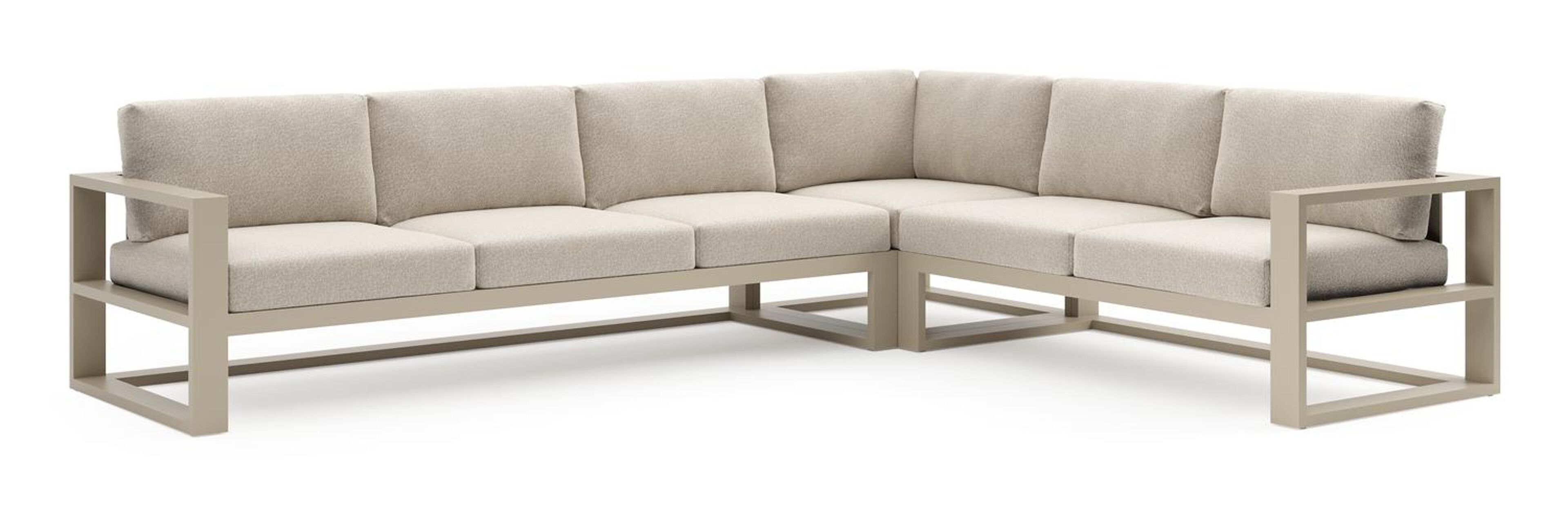Verato loungehoek in beige aluminium met marbella ecru all weather cosytica kussen