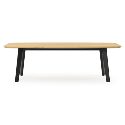 Lacrima tuintafel bootvorm in zwart aluminium en teak - L 255 x B 115 x H 73 cm