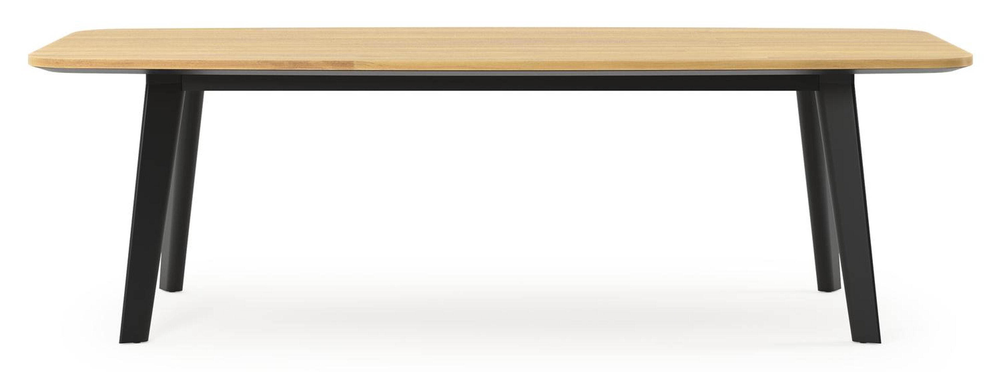 Lacrima tuintafel bootvorm in zwart aluminium en teak - L 255 x B 115 x H 73 cm