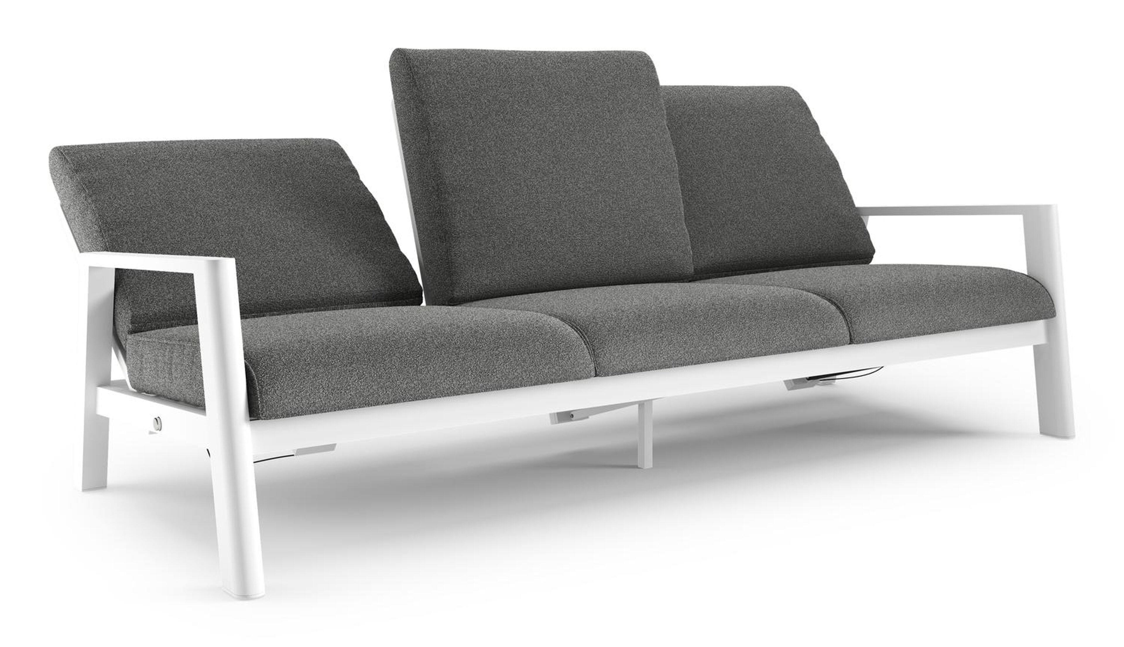 Cirello loungebank in wit aluminium met catania black all weather cosytica kussen