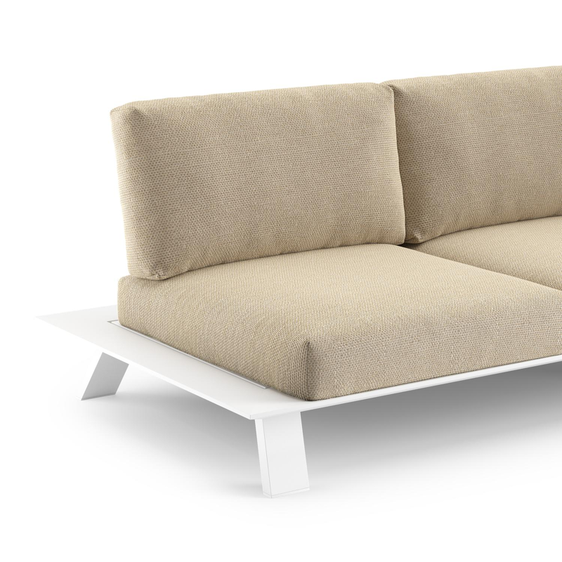 Cesano loungebank in wit aluminium met althea camel all weather Cosytica kussen