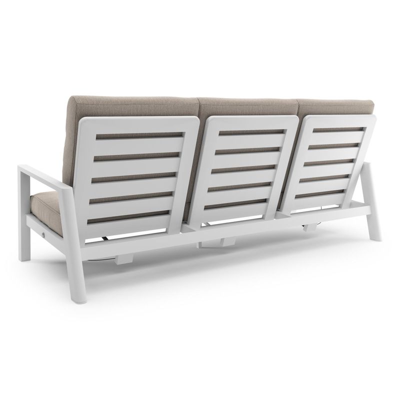 Cirello loungebank in wit aluminium met slow farafra all weather sunbrella® luxe kussen
