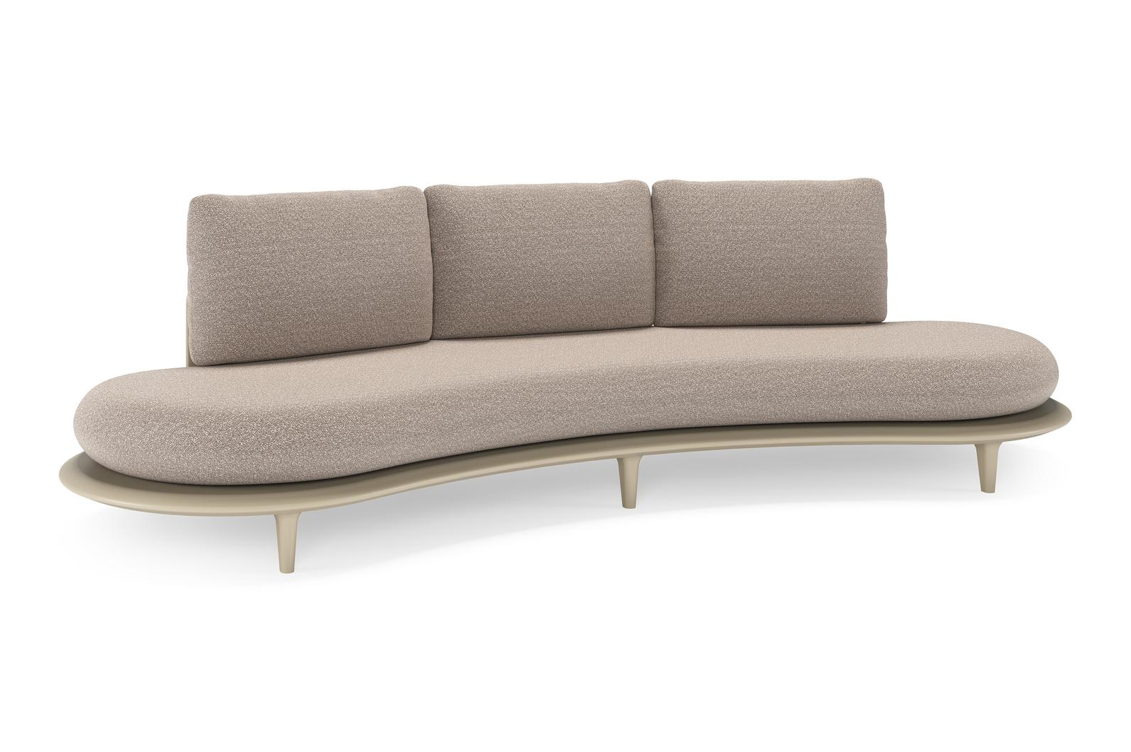 Bomero loungebank in beige aluminium met wander manioc all weather sunbrella® luxe kussen