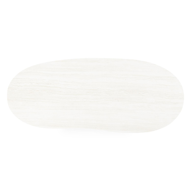 Table de jardin organique en aluminium noir et céramique pleine Calista Lg. 280 x Lrg. 120 x Haut. 74 cm