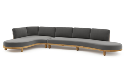 Chaise longue rechts + 3-zit organisch