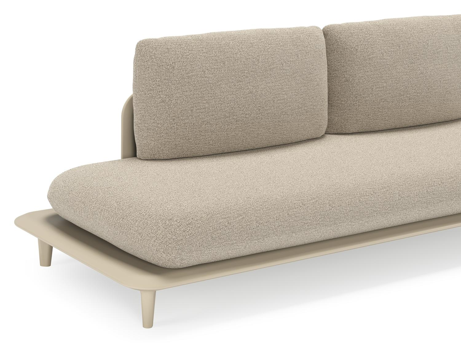 Bomero loungehoek in beige aluminium met catania beige all weather cosytica kussen