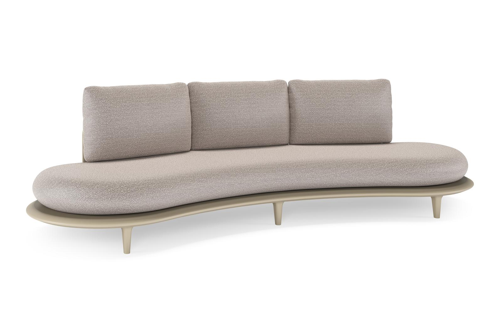 Bomero loungebank in beige aluminium met wander granite all weather sunbrella® luxe kussen