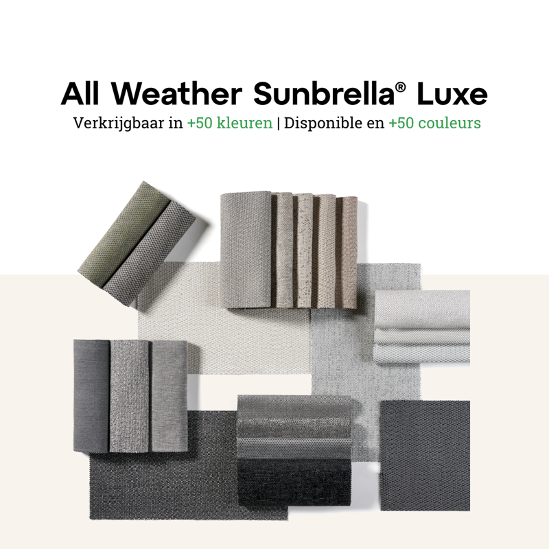 Rufina zweefparasol in wit aluminium met natte charcoal chine all weather sunbrella® luxe parasoldoek - L1: 300 x L2: 400 cm (zonder voet)