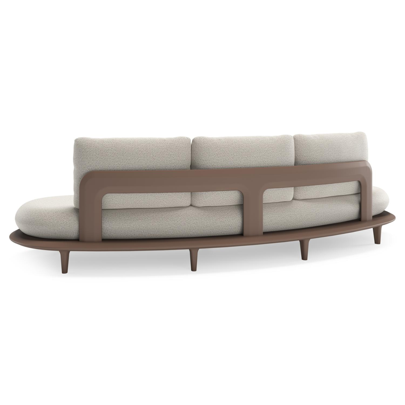 Bomero loungebank in taupe aluminium met firenze natural all weather solica kussen